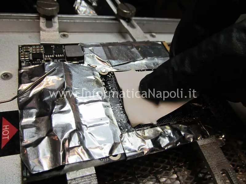 reball pulizia rimozione stagno chipset intel macbook a1278