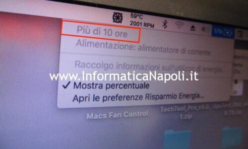 Assistenza Apple: Problema ricarica lenta spegnimento MacBook Pro 17 A1297