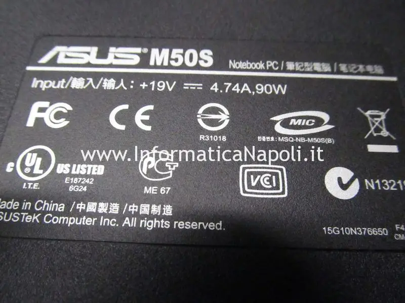 scheda madre Asus M50S riparata funzionante