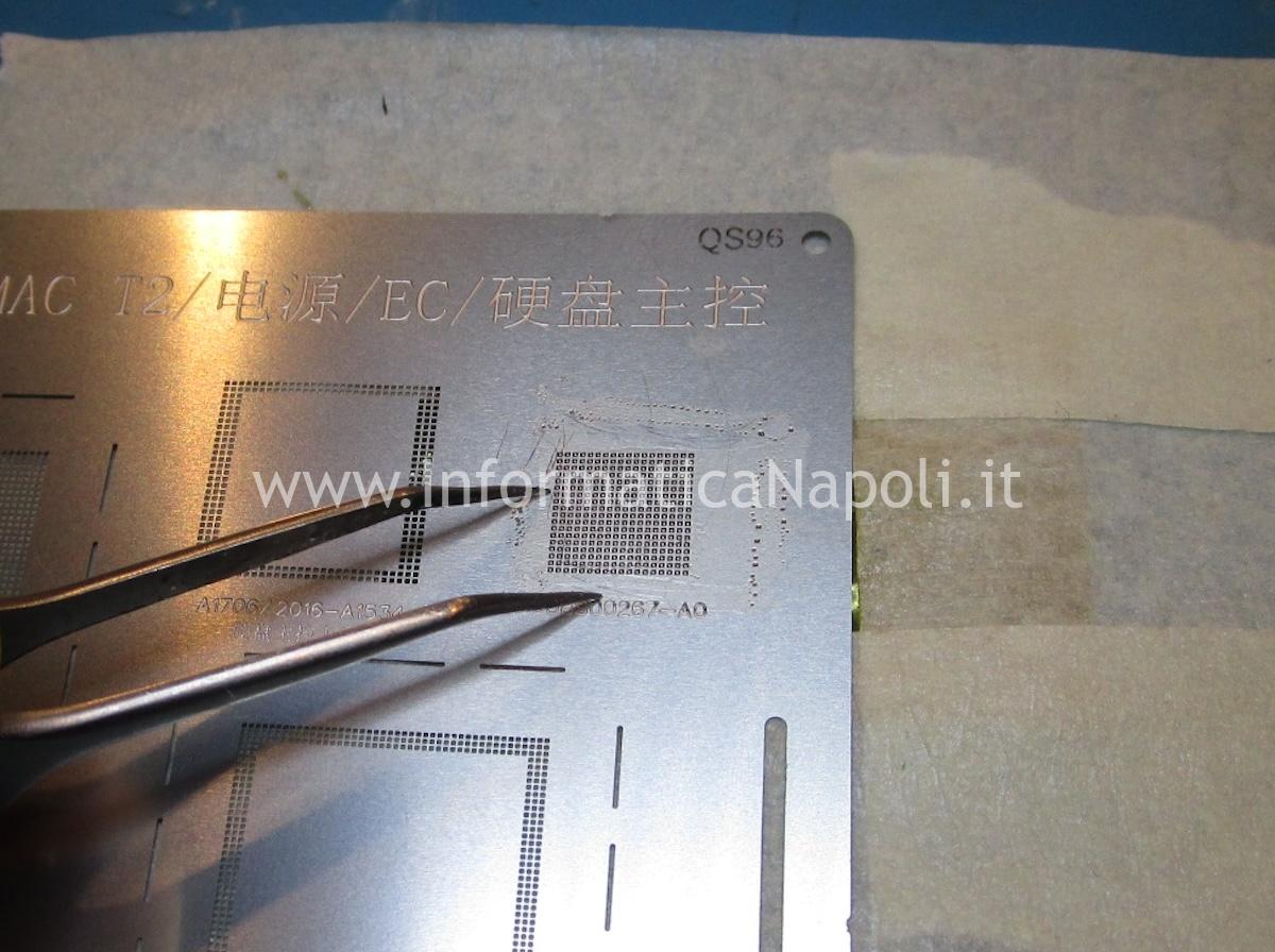 pulizia sostituzione reballing U7800 chip PMIC MacBook Pro 16 2019