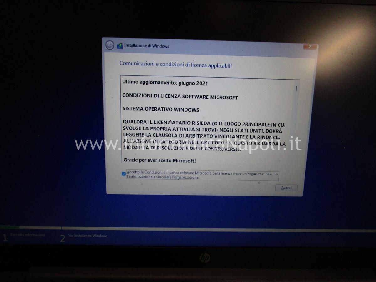 problema disco SSD non rilevato durante installazione windows 10 11 su HP 250 G8