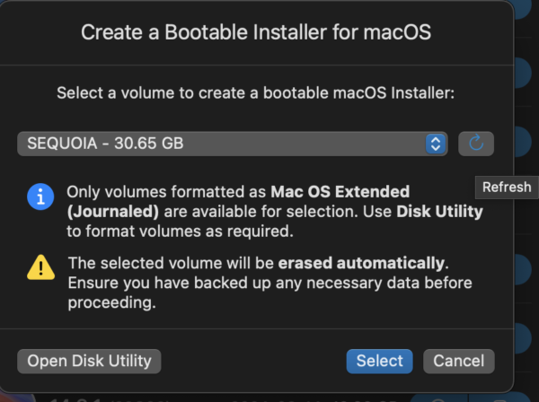 installazione sequoia macos 15 chiavetta USB con MIST